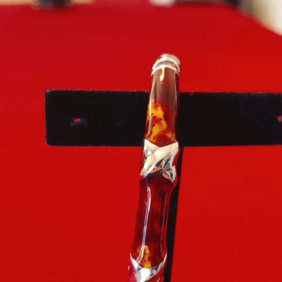 Vintage 925 and enamel hinged bangle - Picture 2 of 4